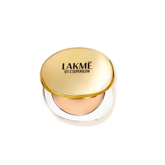 Lakme Makeup+Skincare VitC Superglow Skin Perfecting Compact - Sand16 (8 gms)