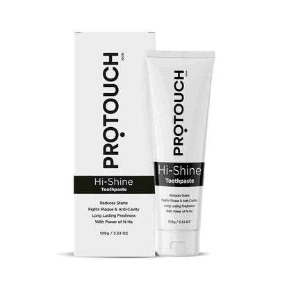 PROTOUCH Hi-Shine Toothpaste with Deep Clean Charcoal and Refreshing Mint for Teeth Whitening (100 gms)