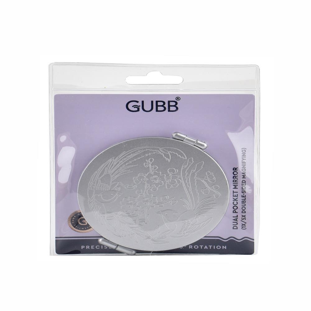GUBB Travel Mirror Compact Cosmetic Bag Mirror for Women Magnifying Mirror for Makeup 5X - Silver - Compact in Size C71-Easy to Carry - Dual Side Mirror - Can be rotated to 180 Degrees