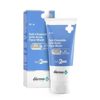 The Derma Co Sali-Cinamide Anti-Acne Face Wash with 2% Salicylic Acid & 2% Niacinamide (80ml)