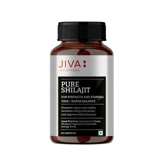 Jiva Pure Shilajit Strengthens Reproductive System & Nervous System (60 Capsules)