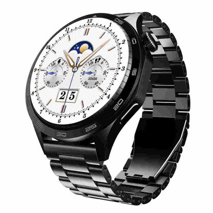 boAt Enigma Radiant Men's Luxury Watch w/Functional Crown,Bluetooth Calling, Upto 6 Days Battery, Sports Modes, Guided Breathing, 1.43"(3.63 cm) AMOLED Display Fitness Smart Watch (Metal Black)