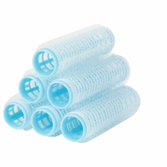 GUBB Hair Rollers For Hair Curling - Self Grip Holding Rollers - Rollers for Hair - Hair Rollers for Small Hair - Hair Rollers with Clips- 6 Large Small Curlers - Blue