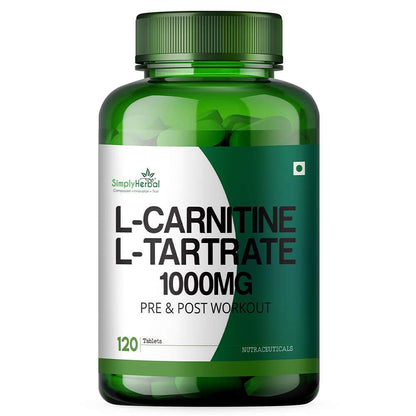 Simply Herbal L-Carnitine with L-Tartrate Tablets - 120 Tablets