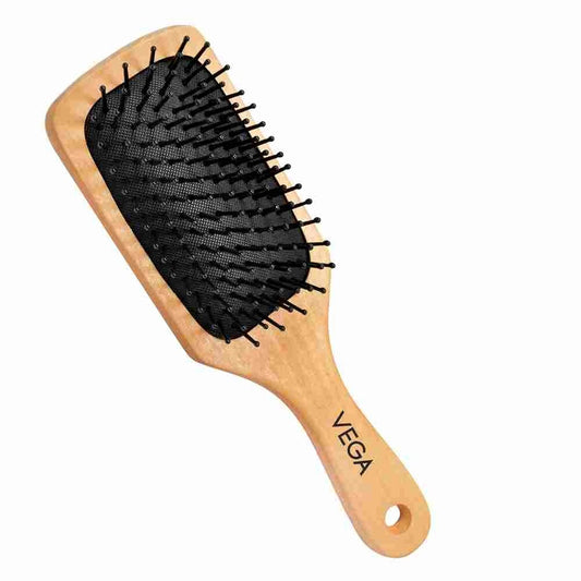 Vega Premium Collection Wooden Paddle Hair Brush For Men & Women, Small (E2-Pbs)
