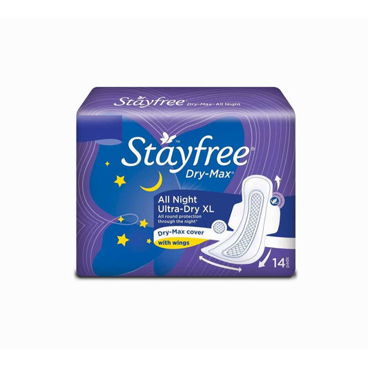 Stayfree Dry Max All Night Ultra Dry Napkins 14 Pads (Extra Large)