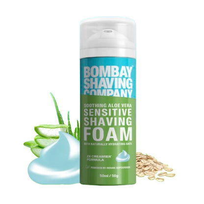 Bombay Shaving Company Sensitive Shaving Foam with Aloe Vera & Oats for Men (50ml)