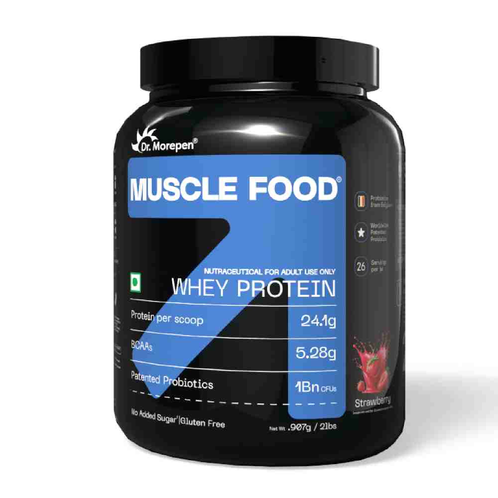 Dr. Morepen Whey Protein Strawberry- 907g/2lbs