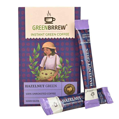 Green Brrew Instant Green Coffee-Hazelnut (20 Sachets)