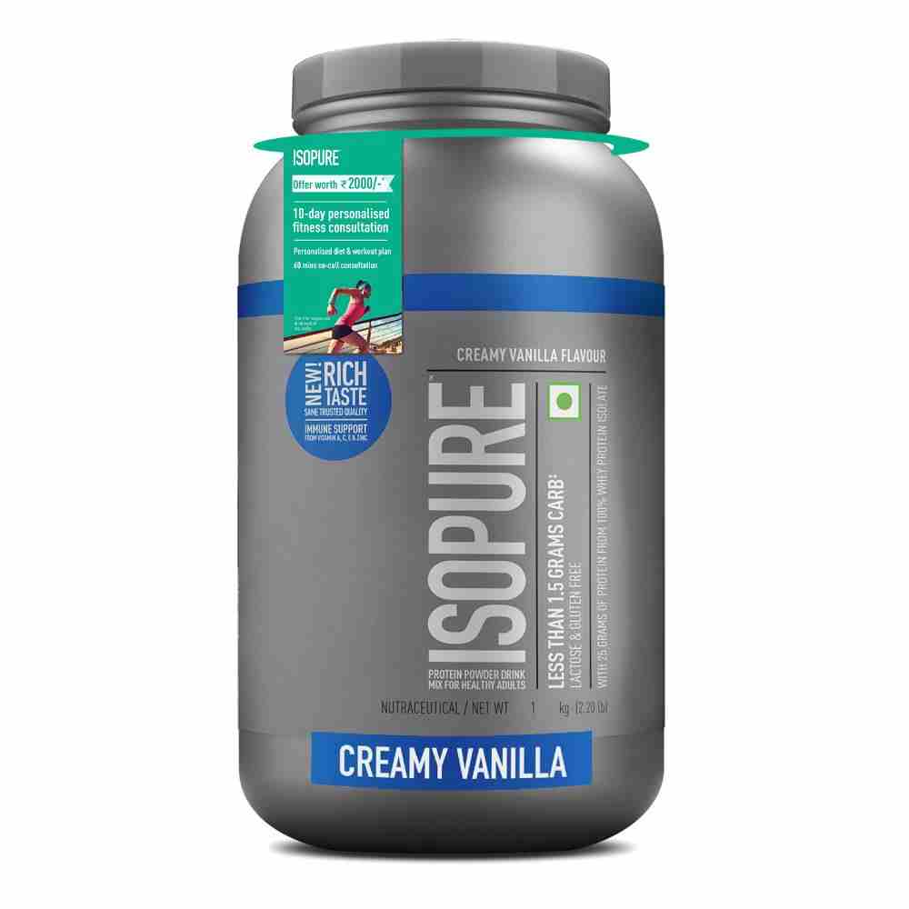 Isopure Whey Protein Isolate Powder with Vitamins for Immune Support - Creamy Vanilla (1 kg)