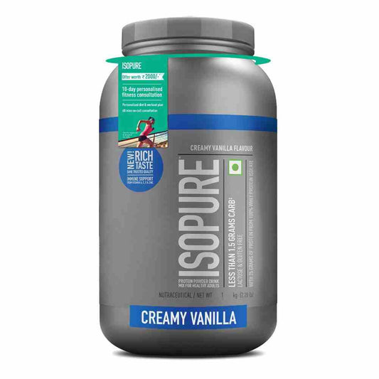 Isopure Whey Protein Isolate Powder with Vitamins for Immune Support - Creamy Vanilla (1 kg)