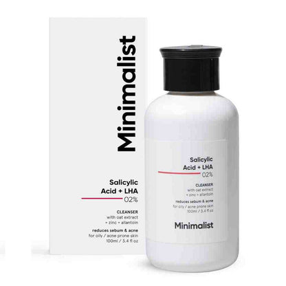 Minimalist 2% Salicylic Acid + Lha Cleanser Reduces Sebum & Acne (100ml)