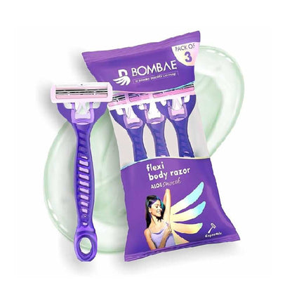 Bombae Disposable Flexi Body Razors for Women (Pack of 3)