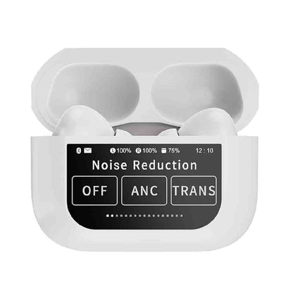 Hammer Screen TWS, ANC (32dB), Smart Touch Display, Type-C Fast Charging, Bv5.4, Find My Earbuds, 4 Mics ENC for Clear Calling (White)