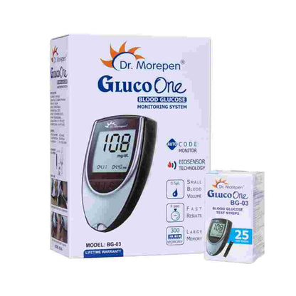Dr.Morepen GlucoOne Blood Glucose Monitor Model BG-03 with 25 Strips