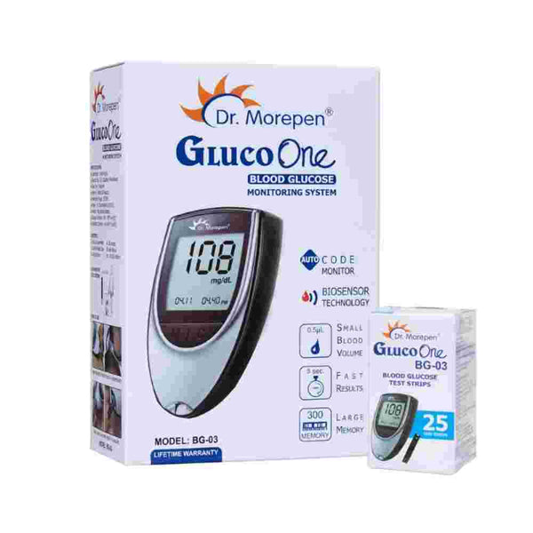 Dr.Morepen GlucoOne Blood Glucose Monitor Model BG-03 with 25 Strips