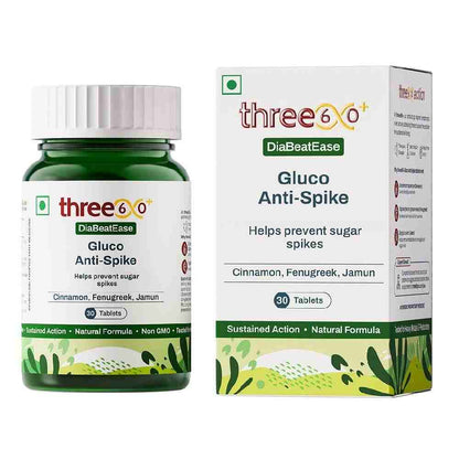 three60+ DiaBeatEase Gluco Anti-Spike Tablets (30 Tablets)