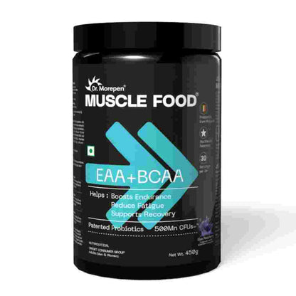 Dr. Morepen MUSCLE FOOD EAA+BCAA - BLUE RASPBERRY (450 gms)