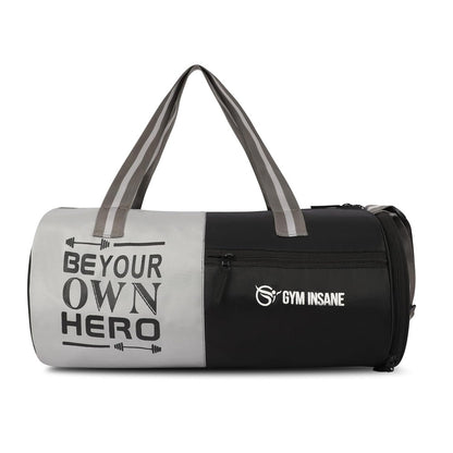 GYM INSANE Gym Hero Polyster Duffle Bag with Shoe Compartment for Men & Women - Color Black(22 Ltr)