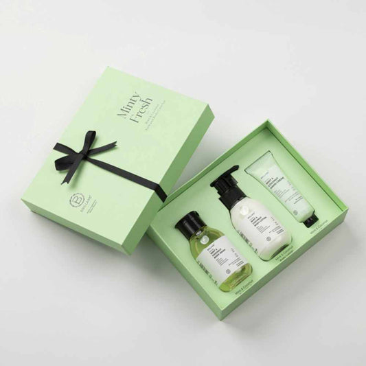 Brillare Minty Fresh Gift Box | Mint & Coconut Body Wash, Body Lotion & Hand Crème | Revitalising & Refreshing Skincare For All Skin Types (Pack of 3)