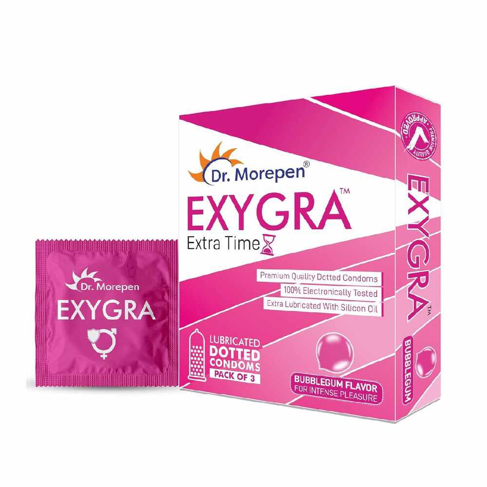 Dr.Morepen Exygra Condom Dotted 3s (Longlast)