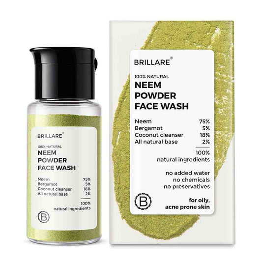 Brillare Neem Powder Face Wash For Clear, Purified, Acne Prone Skin (15 gms)
