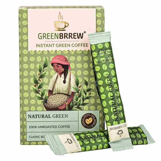 Green Brrew Natural Green 100% Unroasted Coffee, Classic Blend - Daily Regular (60 gms)
