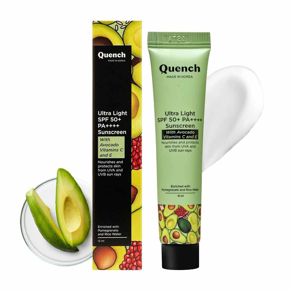 Quench Botanics  Ultra Light SPF 50+ PA++++ Sunscreen with Avocado Vitamins C & E (50ml)