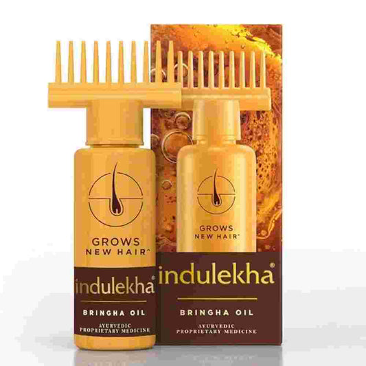 Indulekha Bringha Oil Reduces Hair Fall and Grows New Hair, 100% Ayurvedic Oil (100ml)