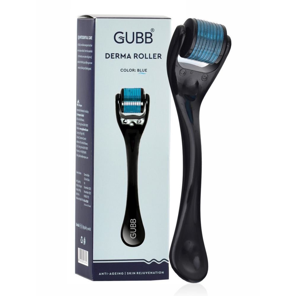 Gubb Derma Roller For Face Acne Scars, Skin Ageing & Hair Regrowth - Reduces Hair Fall - Stimulates Hair Follicles - Suitable for Beard Also - Safe & Effective _ Black