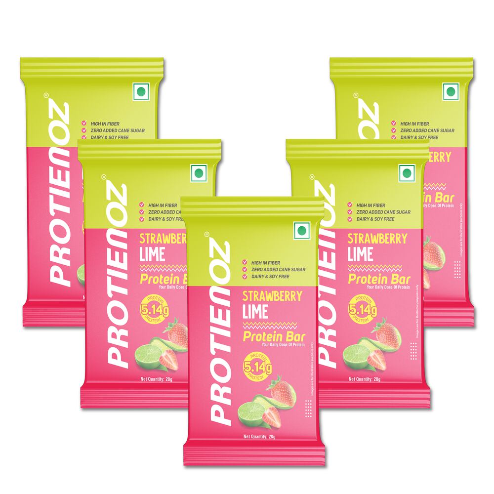 Protienoz High Protien Strawberry Lime Protein Bars (5x28 gms)