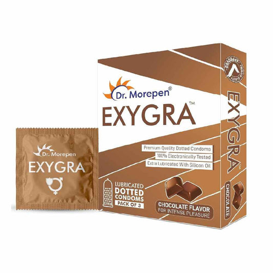 Dr.Morepen Exygra Condoms Dotted 3S (Chocolate Flavor)