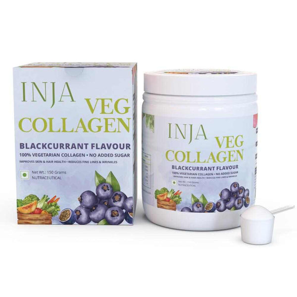 INJA Veg Collagen, 100% Vegetarian (Blackcurrant Flavour, 150 gms)
