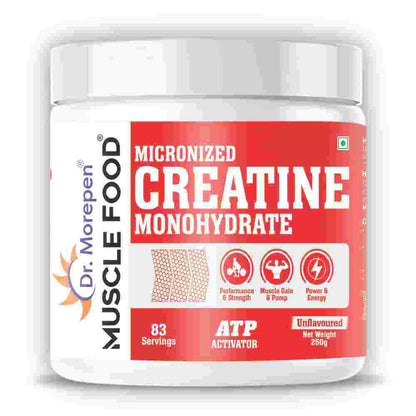 Dr. Morepen MUSCLE FOOD CREATINE MONOHYDRATE - UNFLAVOURED (250 gms)