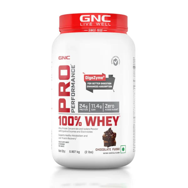 GNC Pro Performance 100% Whey Protein, Chocolate Fudge 2 lbs)