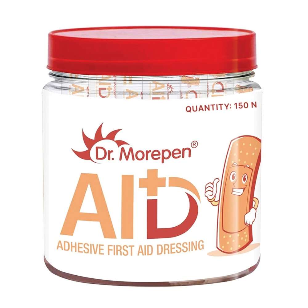 Dr. Morepen AID Adhesive Band Aid Waterproof for Kids & Adults (150 pcs)