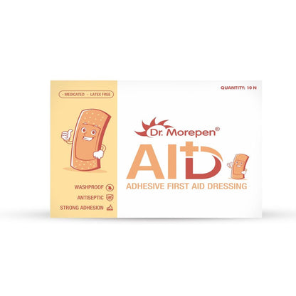 Dr. Morepen AID Adhesive Band Aid Waterproof for Kids & Adults (10 pcs)