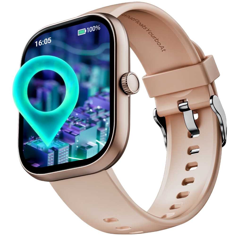 boAt Wave Sigma 3 w/Turn-by-Turn Navigation, 2.01" HD Display, Bluetooth Calling, Crest+ OS, QR Tray, Watch Face Studio, Coins, Emergency SOS Smart Watch for Men & Women (Cherry Blossom)
