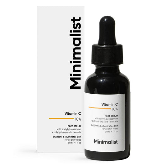 Minimalist 10% Vitamin C Face Serum for Glowing Skin (30ml)