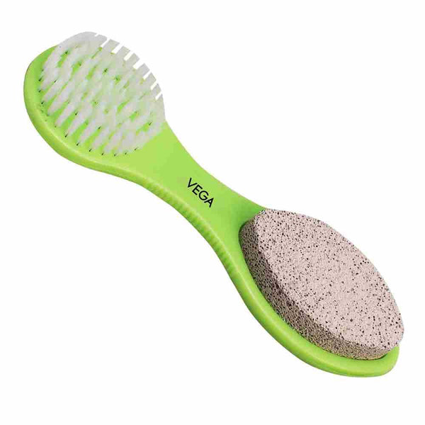 Vega 3 In 1 Pedicure Brush Kit Tool For Cleanse,Scrub & File Dead Skin