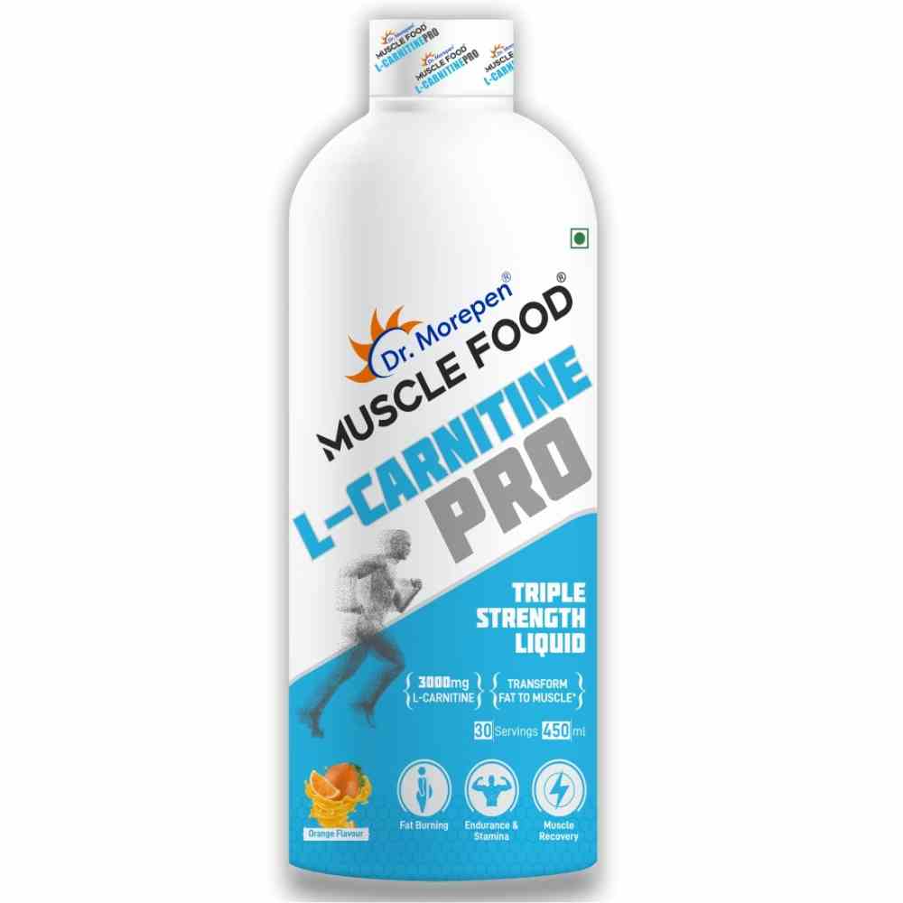 Dr. Morepen Muscle Food L-Carnitine Pro - Orange 450ml, 30 Servings
