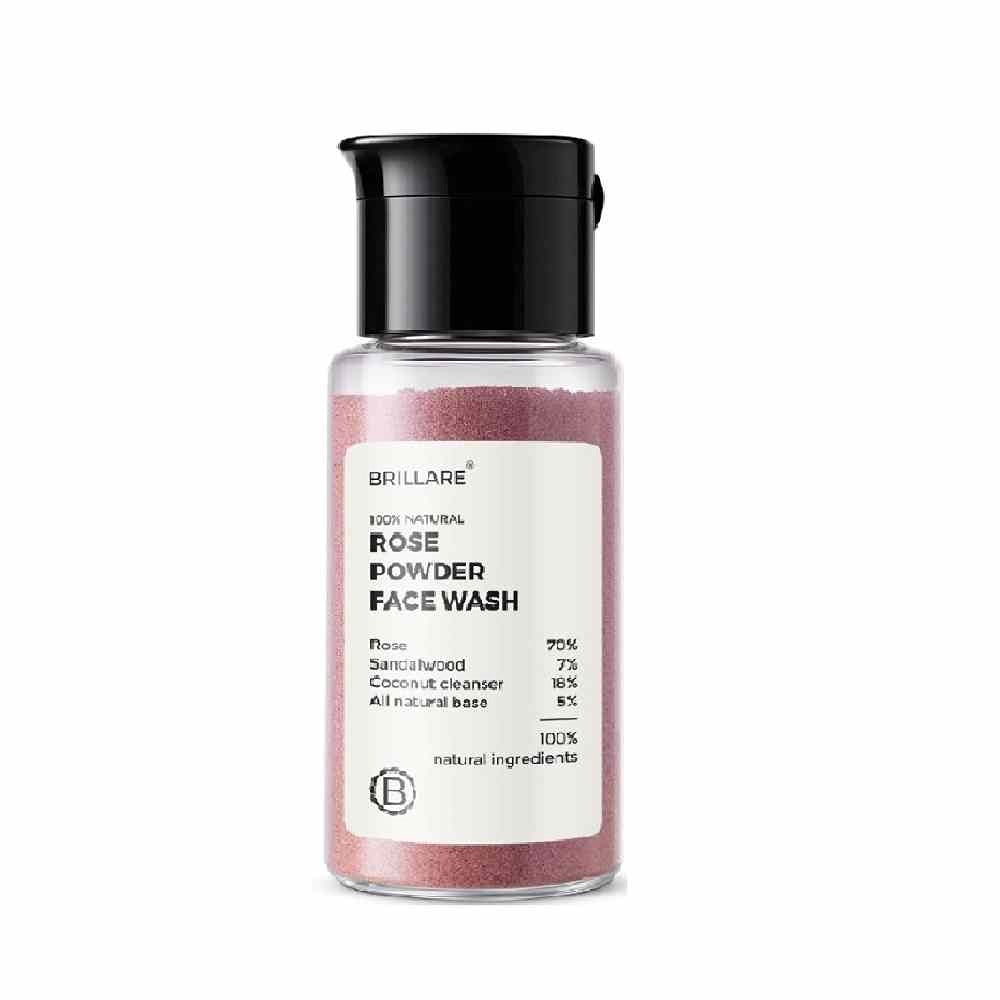 Brillare Rose Powder Face Wash For Well Hydrated, Younger Looking Skin (15 gms)