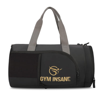 GYM INSANE Gym Duffle Bags for Men Gym Bag with Shoe Compartment for Men - Women - Boys & Girls (Black/Golden)