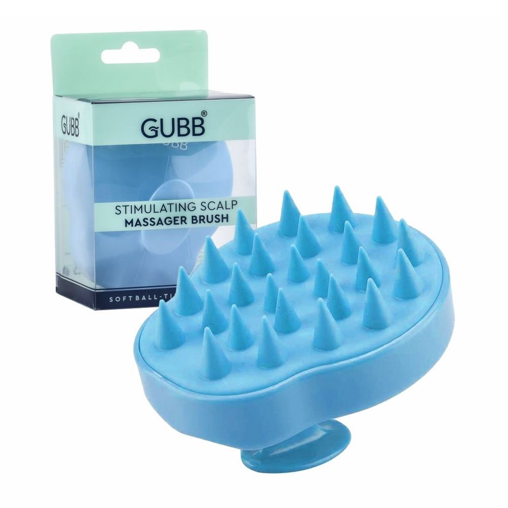 GUBB Stimulating Scalp Massager Brush with Extra and Thick Silicon Bristles, Helps In Stimulating Blood Flow & Reducing Dandruff
