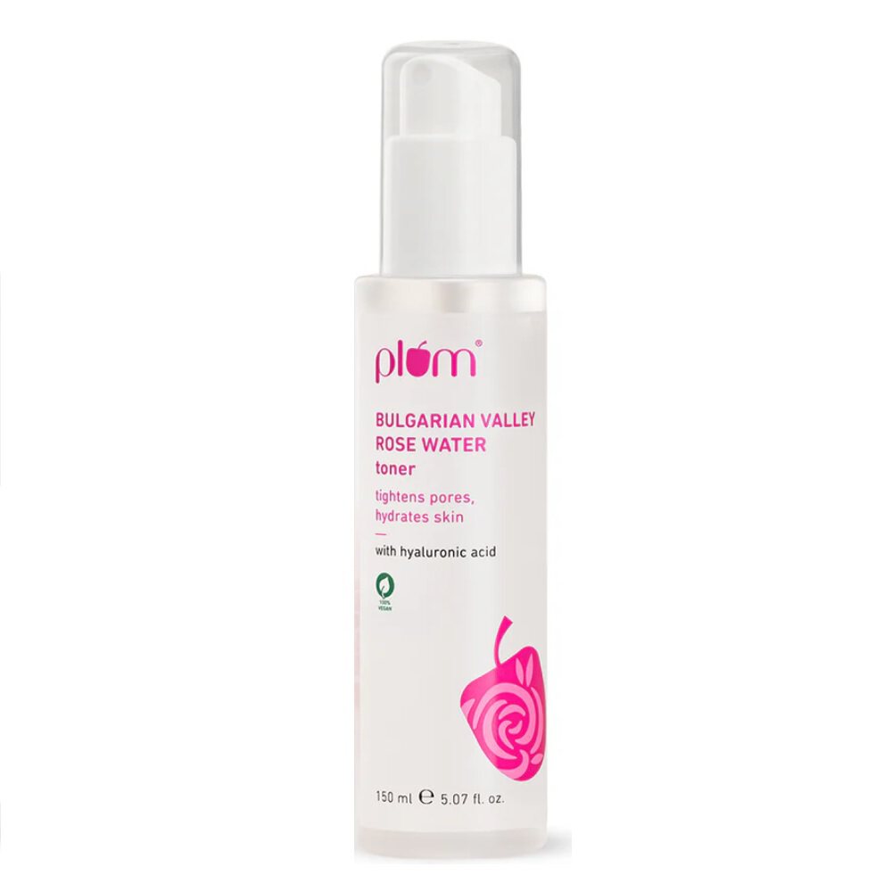 Plum Bulgarian Valley Rose Water Alcohol-Free Spray Toner with Hyaluronic Acid, Hydrates & Refreshes (150ml)