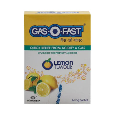 Gas-O-Fast Ayurvedic Antacid Lemon Flavour (6 pcs)