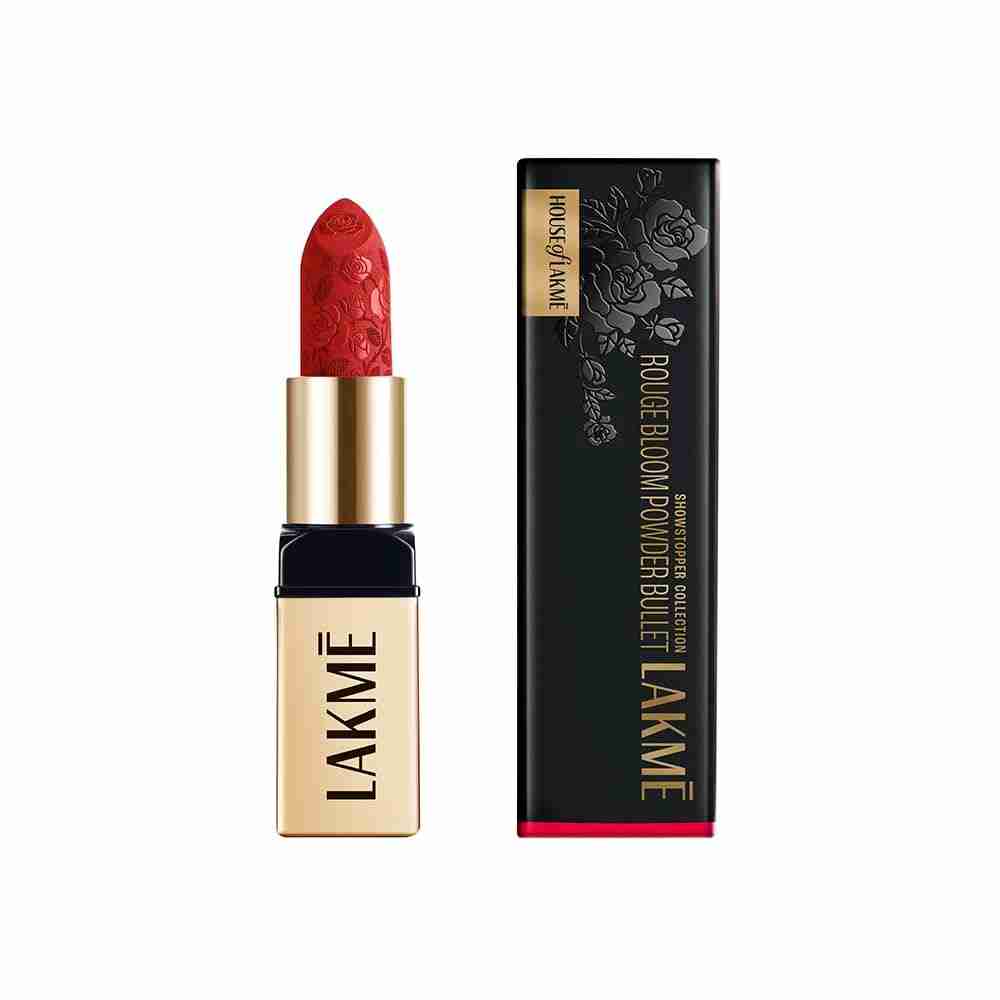 Lakme Rouge Bloom Powder Matte Bullet - Scarlet Rose 209 (4 gms)