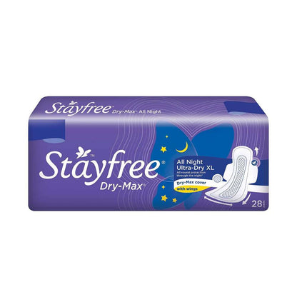 Stayfree Dry Max All Night Ultra Dry Napkins 28 Pads (Extra Large)