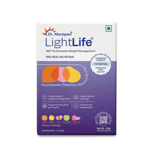 Dr. Morepen LightLife Pre-Meal Nutrition Mix 5 Flavors - 5g Each (10 Sachets)