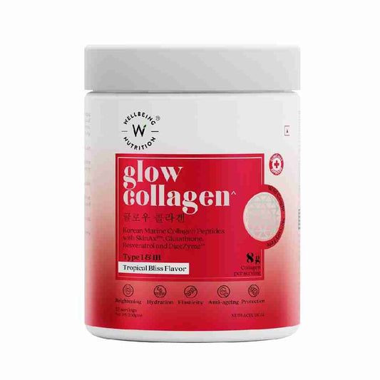 Wellbeing Nutrition Glow Korean Marine Collagen Peptides for Skin Radiance (250 gms)